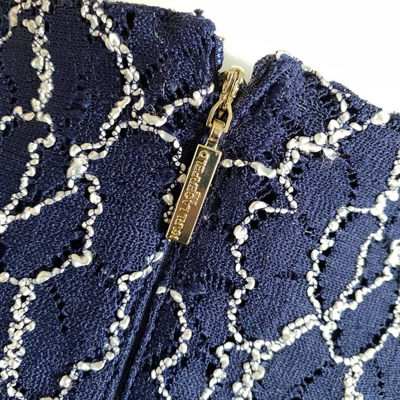 Karl Lagerfeld Paris Navy Embroidered Mini Dress 8 - Picture 6 of 9